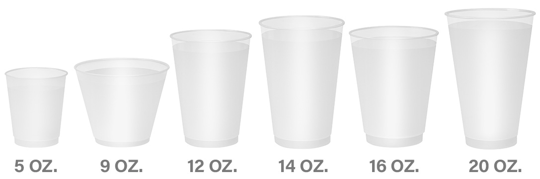 Frosted Flex Cup Size Comparison Chart