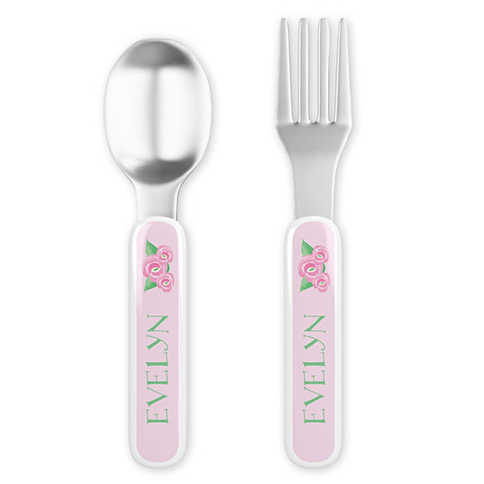 Pink Blooms Utensil Set