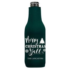 Merry Christmas Y'all Bottle Koozie