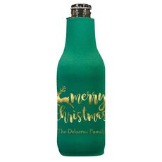 Merry Christmas Reindeer Bottle Huggers
