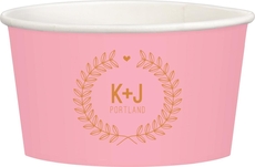 Laurel Wreath with Heart and Initials Treat Cups