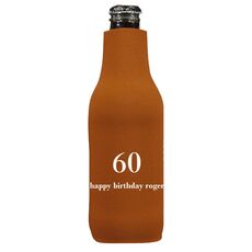 Large Number with Text Bottle Koozie