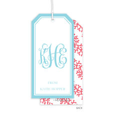 Coral Stripe Hanging Gift Tags