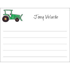 Green Tractor Flat Note Cards