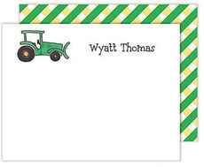 Green Tractor Flat Note Cards