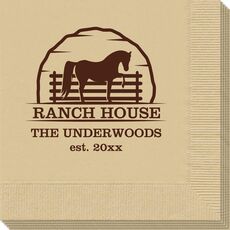 Horse Ranch House Napkin