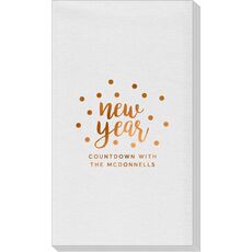 Confetti Dots New Year Linen Like Guest Towels