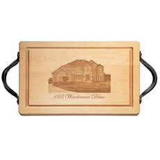 Maple 18 inch Rectangle Cutting Board with Your Black & White Photo