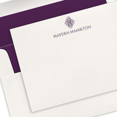 Ornate Initial Letterpress Flat Note Cards