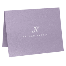 Classic Script Initial Folded Shimmer Note Cards