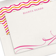 Elegant Flourish Flat Note Cards - Letterpress