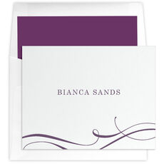 Elegant Flourish Folded Note Cards - Letterpress