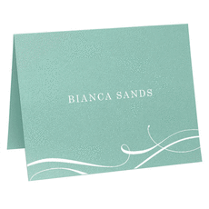 Elegant Flourish Folded Shimmer Note Cards