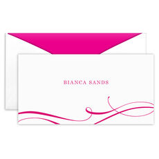 Elegant Flourish Folded Monarch Cards - Raised Ink