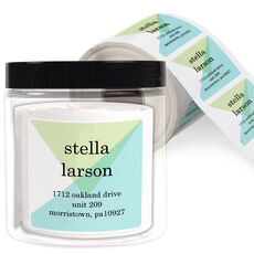 Chic Abstract Square Address Labels in a Jar