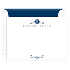 Scroll Initial Flat Note Cards