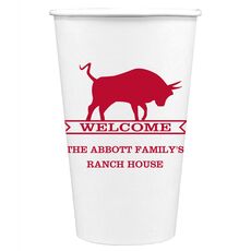 Ranch Welcome Banner Paper Coffee Cups