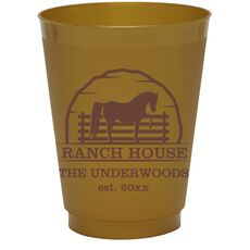 Horse Ranch House Colored Shatterproof Cups