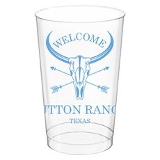 Longhorn Skull with Arrows Clear Plastic Cups