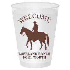 Cowboy with Horse Shatterproof Cups