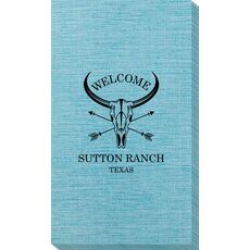 Longhorn Skull with Arrows Bamboo Luxe Guest Towels