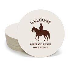 Cowboy with Horse Round Coasters
