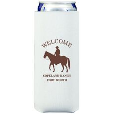 Cowboy with Horse Collapsible Slim Koozies