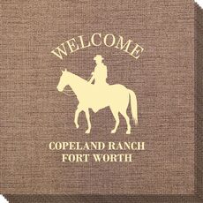 Cowboy with Horse Bamboo Luxe Napkins