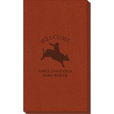 Bull Rider Silhouette Linen Like Guest Towels