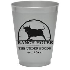 Bull Ranch House Colored Shatterproof Cups