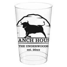 Bull Ranch House Clear Plastic Cups