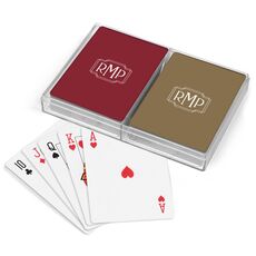Interlocking Frame Monogram Double Deck Playing Cards