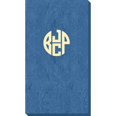 4 Initial Rounded Monogram Bali Luxe Guest Towels