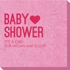 Baby Shower with Heart Bali Napkins