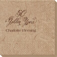 Elegant 50 Golden Years Bali Napkins