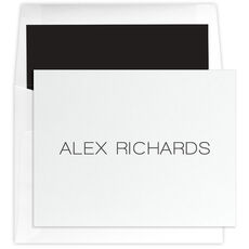 Modern Large Name Folded Note Cards - Letterpress