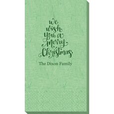 Hand Lettered We Wish You A Merry Christmas Bali Guest Towels