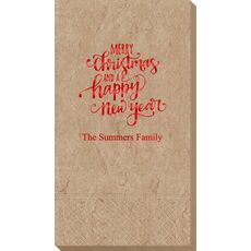 Hand Lettered Merry Christmas and Happy New Year Bali Guest Towels