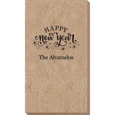 Hand Lettered Sparkle Happy New Year Bali Guest Towels