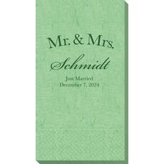 Mr  & Mrs Arched Bali Guest Towels