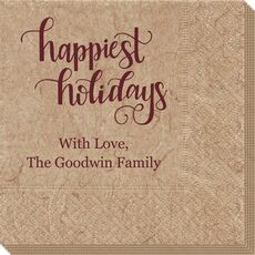 Hand Lettered Happiest Holidays Bali Napkins