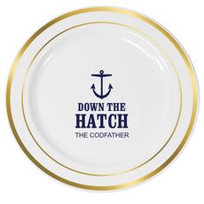 Down The Hatch Premium Banded Plastic Plates