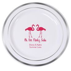 Oh For Flock's Sake Premium Banded Plastic Plates