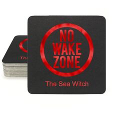No Wake Zone Square Coasters