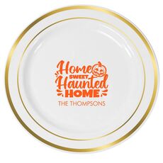 Home Sweet Haunted Home Premium Banded Plastic Plates