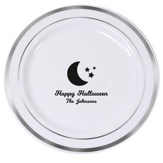 Moon and Stars Premium Banded Plastic Plates