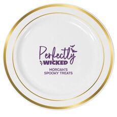 Perfectly Wicked Premium Banded Plastic Plates