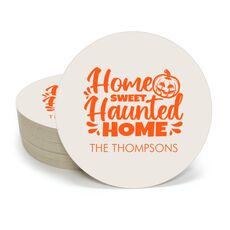 Home Sweet Haunted Home Round Coasters