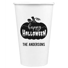 Happy Halloween Pumpkin Paper Coffee Cups
