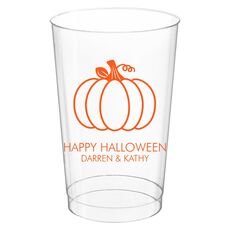 Pumpkin Silhouette Clear Plastic Cups